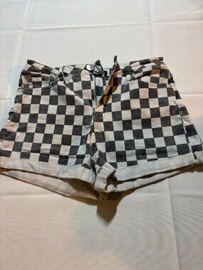 Almost Famous Super High Rise Shorts 9 Checkerboard